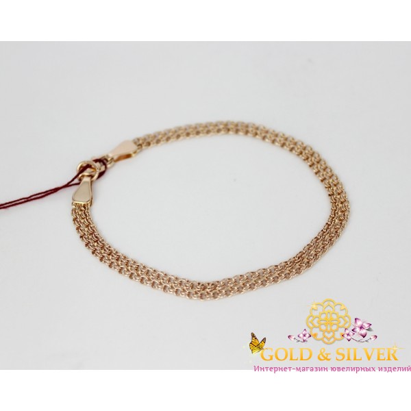 Браслет золотий "Паралельний Бісмарк" 889054 , Gold &amp Silver Gold & Silver, Украина